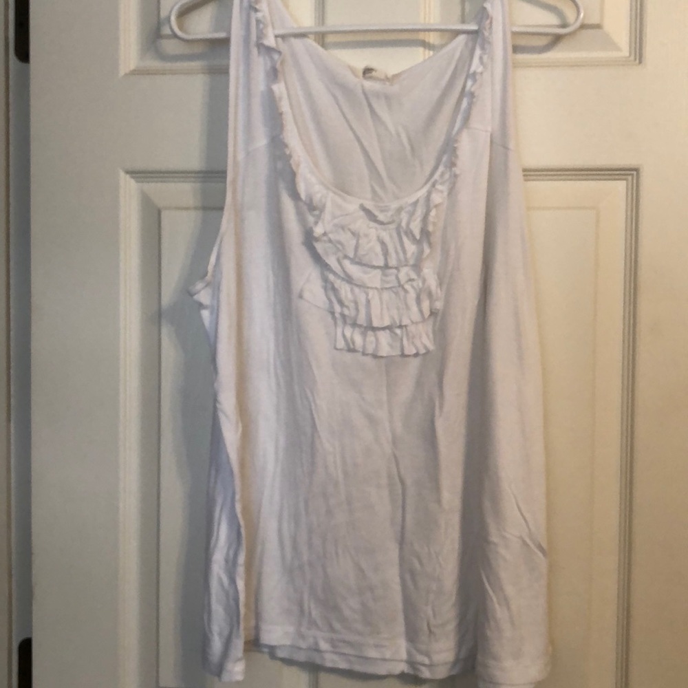 White ruffle tank